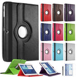 For Samsung Galaxy Tab 3 10.1 inch P5200 P5220 P5210 Tablet PU Leather Case Cover 360 Rotating Smart Stand Screen Protector
